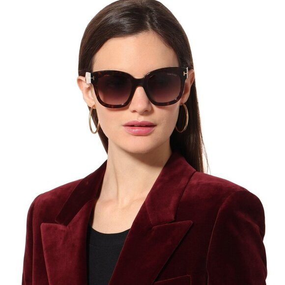Tom Ford Women Havana Brown Square BRAND NEW Sunglasses BEATRIX FT0613/S 52H - Picture 13 of 14